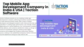 Top Mobile App Development Company in India & USA - Taction Software