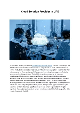 Cloud Solution Provider in UAE