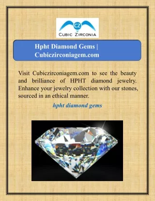 Hpht Diamond Gems | Cubiczirconiagem.com