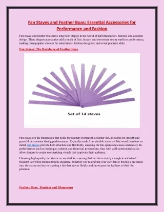 Fan Staves and Feather Boas Essential Accessories for Performance and Fashion