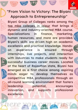 "From Vision to Victory: The Biyani Approach to Entrepreneurship"