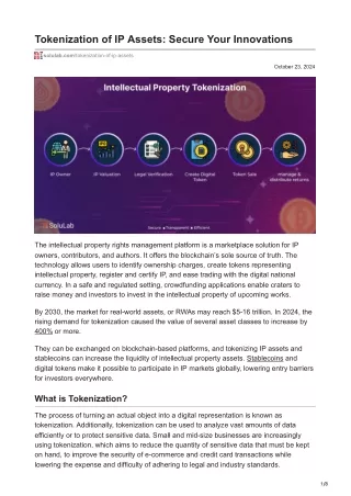 Tokenization of IP Assets Secure Your Innovations