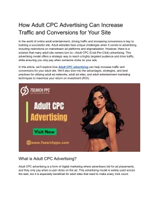 How Adult CPC Advertising Can Increase Traffic and Conversions for Your Site