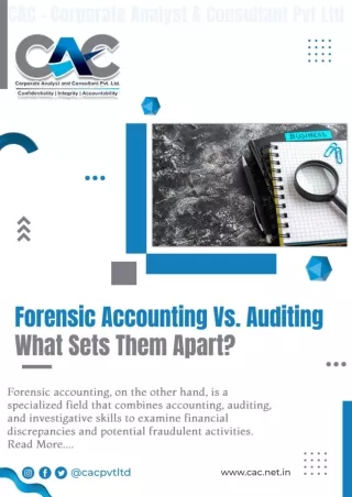 Forensic Accounting Vs. Auditing - What Sets Them Apart