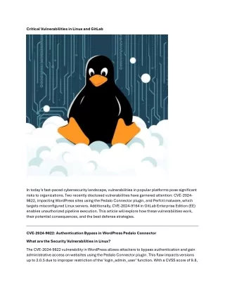 Critical Vulnerabilities in Linux and GitLab