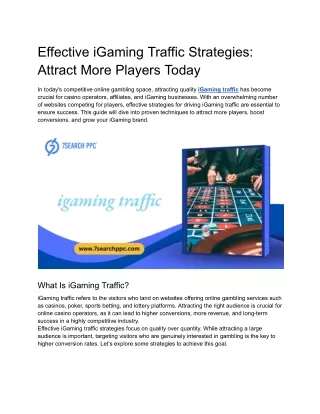 Effective iGaming Traffic Strategies_ Attract More Players Today