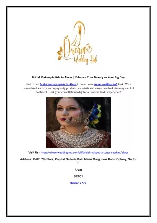 Bridal Makeup Artists in Alwar | Enhance Your Beauty on Your Big Day