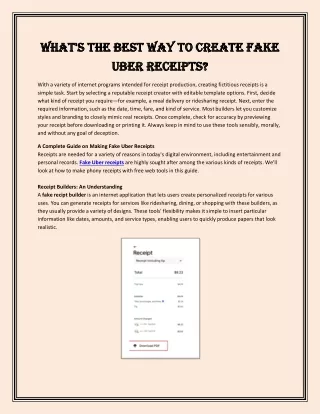 What's the Best Way to Create Fake Uber Receipts