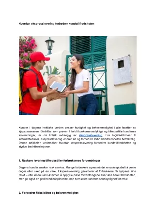 Hvordan ekspresslevering forbedrer kundetilfredsheten (1)