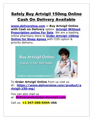 Safely Buy Artvigil 150mg Online Cash On Delivery Available