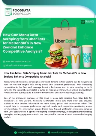 Menu Data Scraping from Uber Eats: McDonalds New Zealand Insights