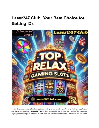 Laser247 Club_ Your Best Choice for Betting IDs