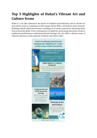 Top 5 Highlights of Dubai’s Vibrant Art and Culture Scene