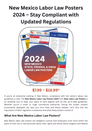 New Mexico Labor Law Poster Requirements | State & Federal