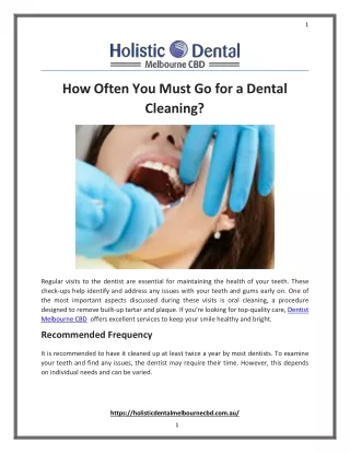 How Often You Must Go for a Dental Cleaning