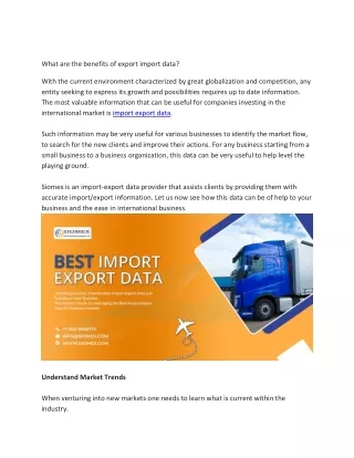 What are the benefits of export import data?