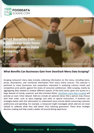 What Benefits Can Businesses Gain from DoorDash Menu Data Scraping?