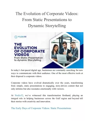 The Evolution of Corporate Videos_ From Static Presentations to Dynamic Storytelling