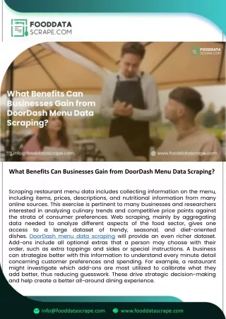 What Benefits Can Businesses Gain from DoorDash Menu Data Scraping?