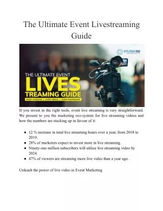 The Ultimate Event Livestreaming Guide