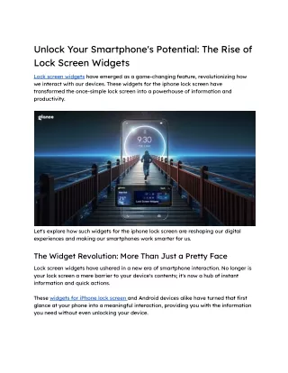 Unlock Your Smartphone's Potential_ The Rise of Lock Screen Widgetsn Widgets