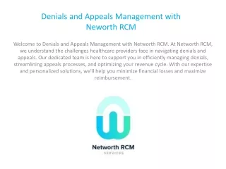 Networth RCM: Denials and Appeals Management