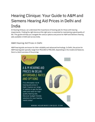 Hearing Clinique_ Your Guide to A&M and Siemens Hearing Aid Prices in Delhi and India.pdf