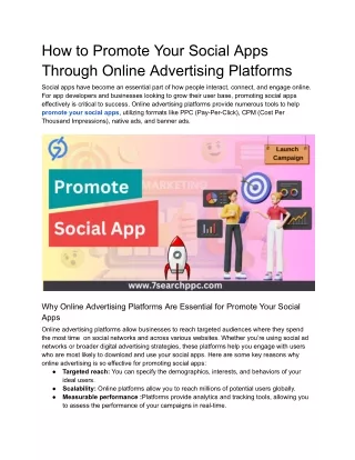 How to Promote Your Social Apps Through Online Advertising Platforms