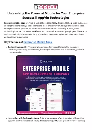 Enterprise Mobile App Development Company