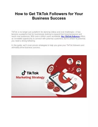 How to Get TikTok Followers for Your Business Success