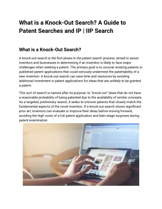 What is a Knock-Out Search? A Guide to Patent Searches and IP | IIP Search