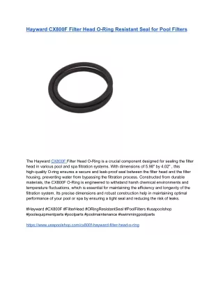 Hayward CX800F Filter Head O-Ring Resistant Seal for Pool Filters