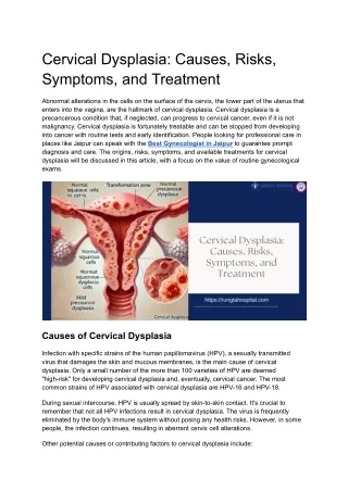 Cervical Dysplasia_ Causes, Risks, Symptoms, and Treatment