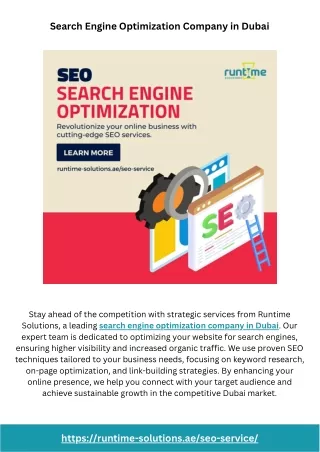 Search Engine Optimization Company in Dubai