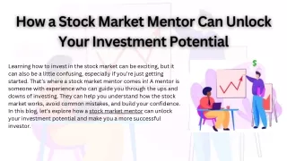 How a Stock Market Mentor Can Unlock Your Investment Potential