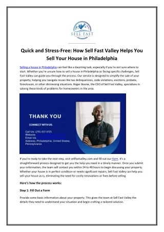 Quick and Stress-Free - Sell Fast Valley