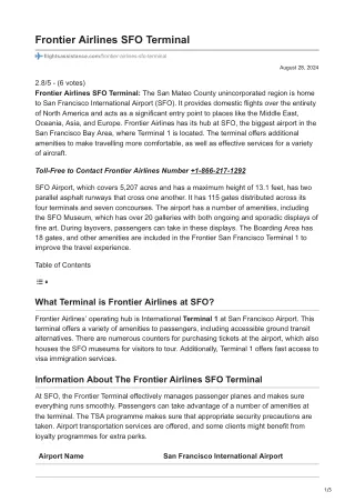 Frontier Airlines SFO Terminal