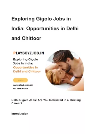 Exploring Gigolo Jobs in India_ Opportunities in Delhi and Chittoor
