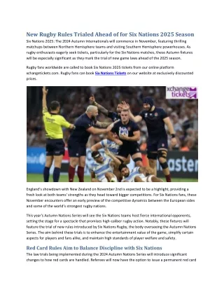 New Rugby Rules Trialed Ahead of for Six Nations 2025 Seaso1