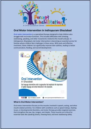 Oral Motor Intervention in Indirapuram Ghaziabad
