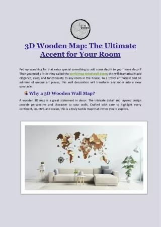 3D Wooden Map The Ultimate Accent for Your Room