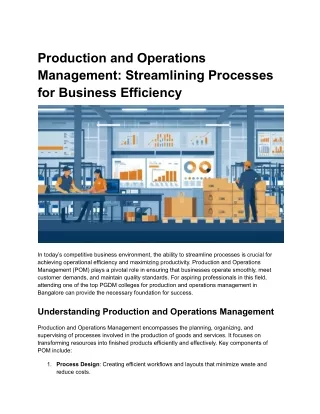 Production and Operations Management_ Streamlining Processes for Business Efficiency