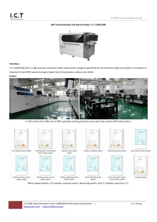 I.C.T SMT Fully Automatic LED Printer 1200&1500