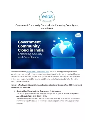 Government Community Cloud in India: Enhancing Security and Compliance