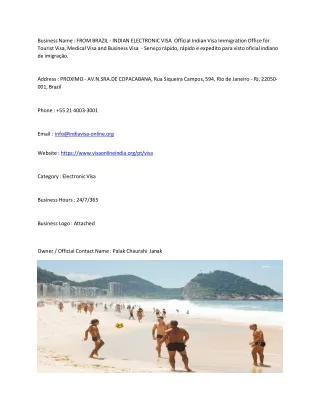 FROM BRAZIL - INDIAN ELECTRONIC VISA  Official Indian Visa Immigration Office fo
