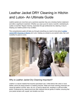 Leather Jacket DRY Cleaning in Hitchin and Luton- An Ultimate Guide