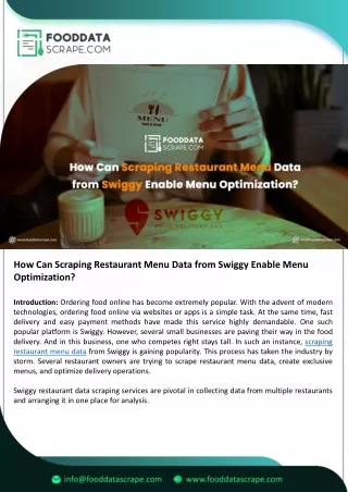 How Can Scraping Restaurant Menu Data from Swiggy Enable Menu Optimization?