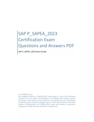 SAP P_SAPEA_2023 Certification Exam Questions and Answers PDF