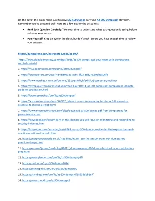 Get Ready for AZ-500 with DumpsArena Updated Dumps PDF