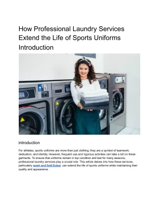 How Professional Laundry Services Extend the Life of Sports Uniforms